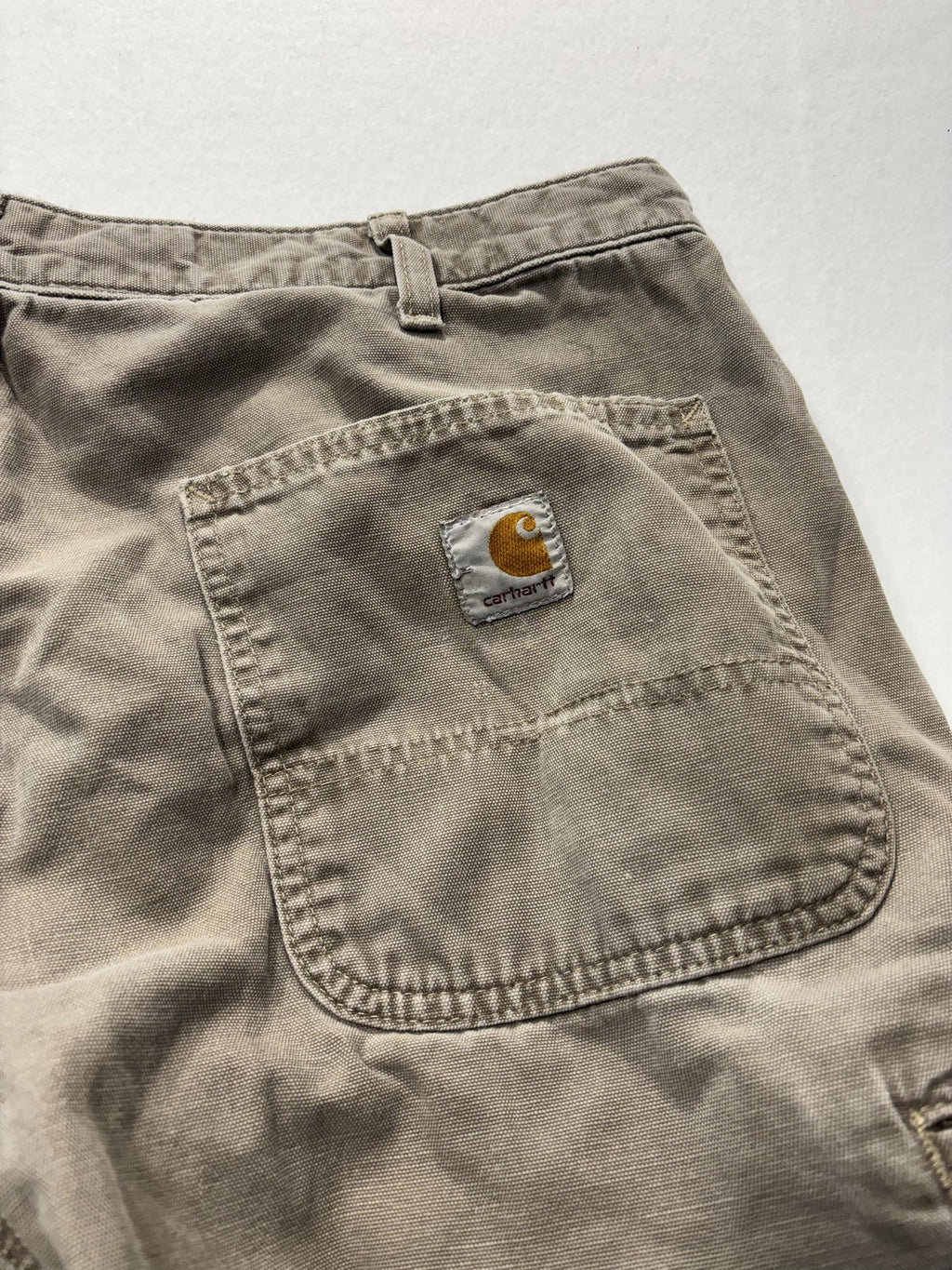 Carhartt Carpenter Pants Mens 34x32 Beige Relaxed Fit Canvas Workwear Casual
