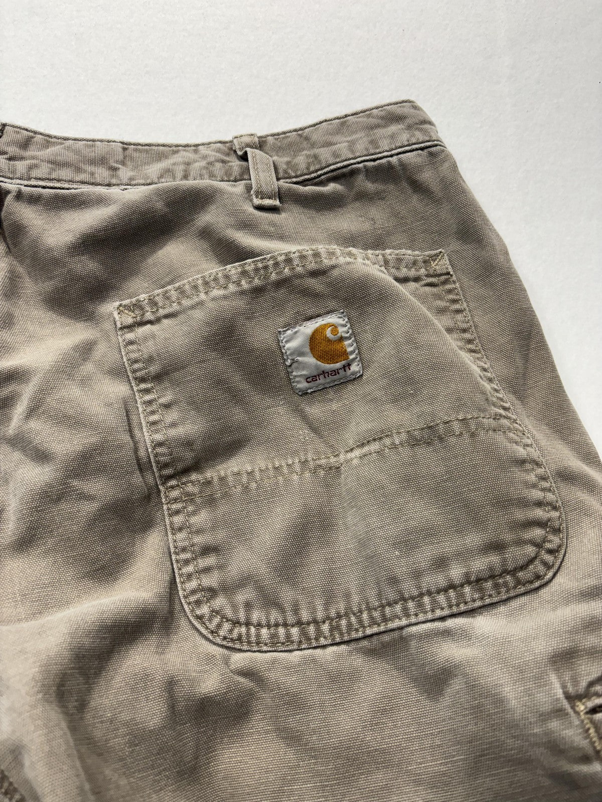 Carhartt Carpenter Pants Mens 34x32 Beige Relaxed Fit Canvas Workwear Casual