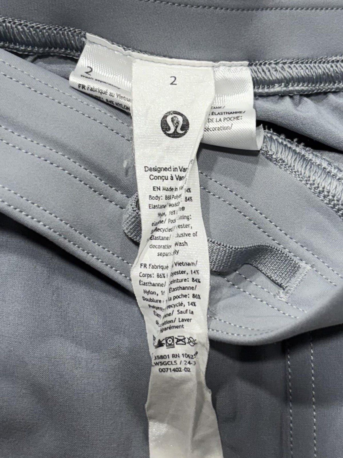 Lululemon Track Pants Womens 2 Gray Colorblock Elastic Waist Woven Ankle Jogger