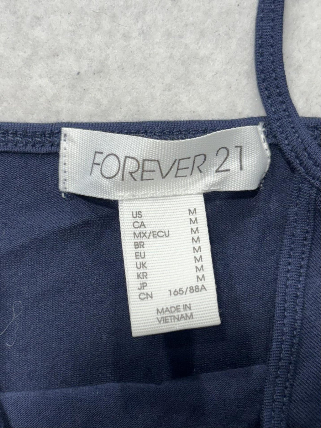 Forever 21 Tank Top Womens M Blue Camisole Adjustable Spaghetti Strap Basic