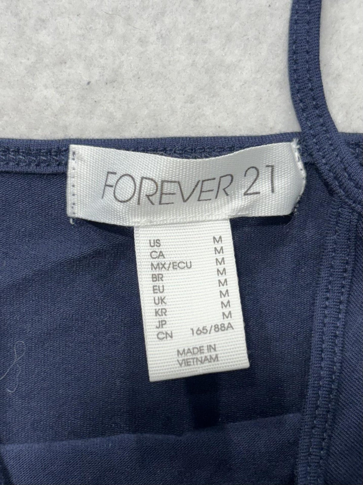Forever 21 Tank Top Womens M Blue Camisole Adjustable Spaghetti Strap Basic