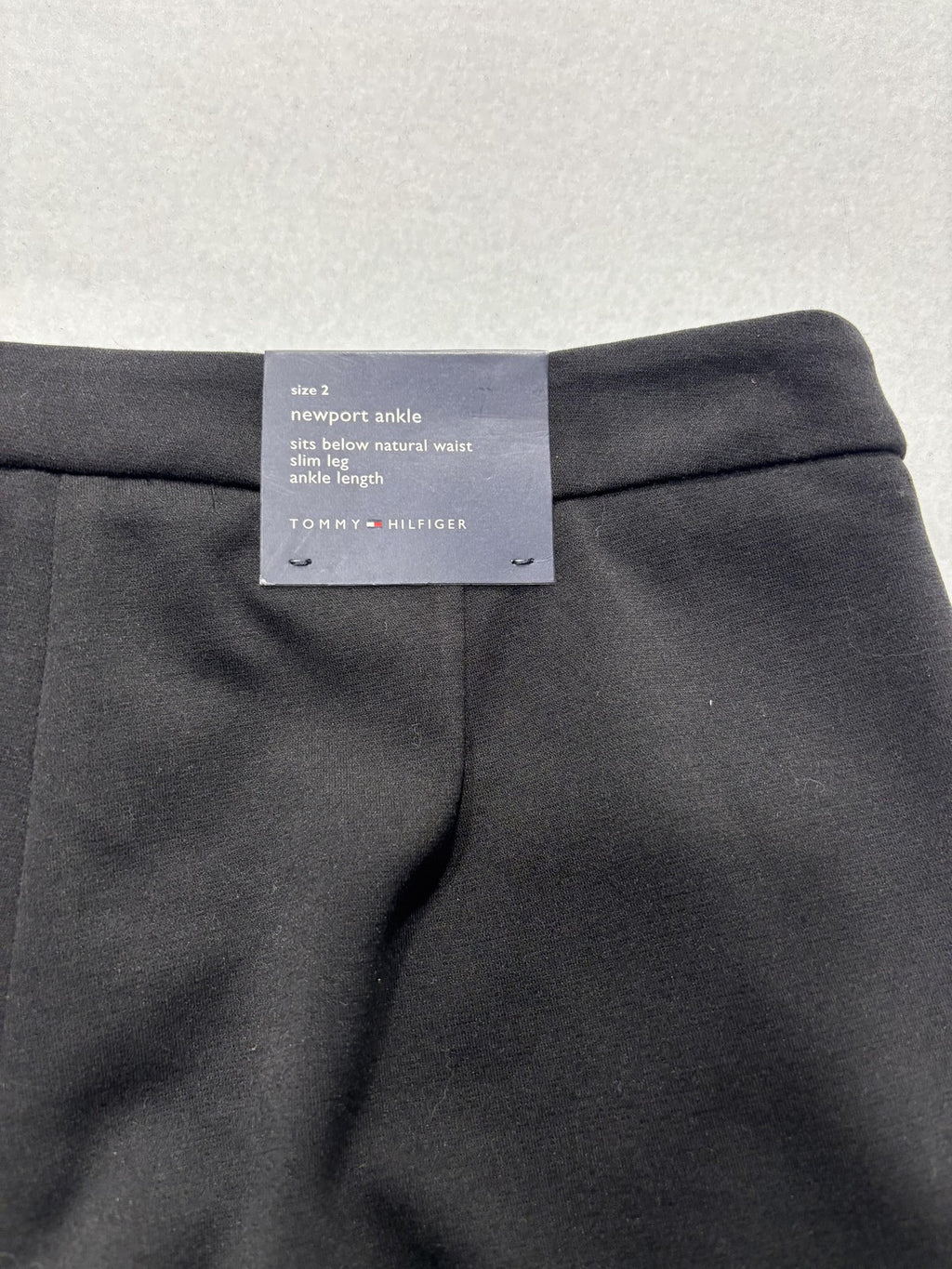 Tommy Hilfiger Dress Pants Womens 2 Black Newport Ankle Ponte Slim Leg Work