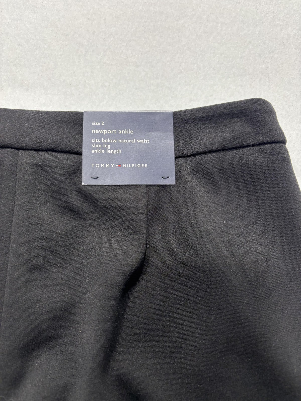 Tommy Hilfiger Dress Pants Womens 2 Black Newport Ankle Ponte Slim Leg Work