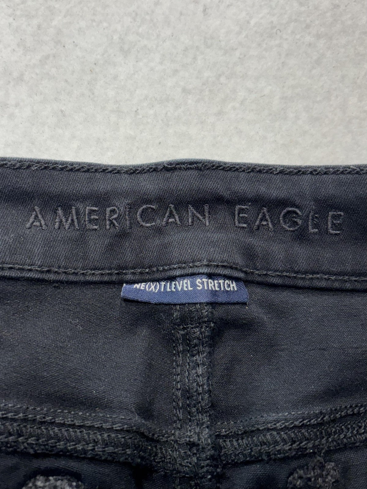 American Eagle Womens 8 Black Denim Cut Off Cuffed Stretch Shorts Ne(x)t Level