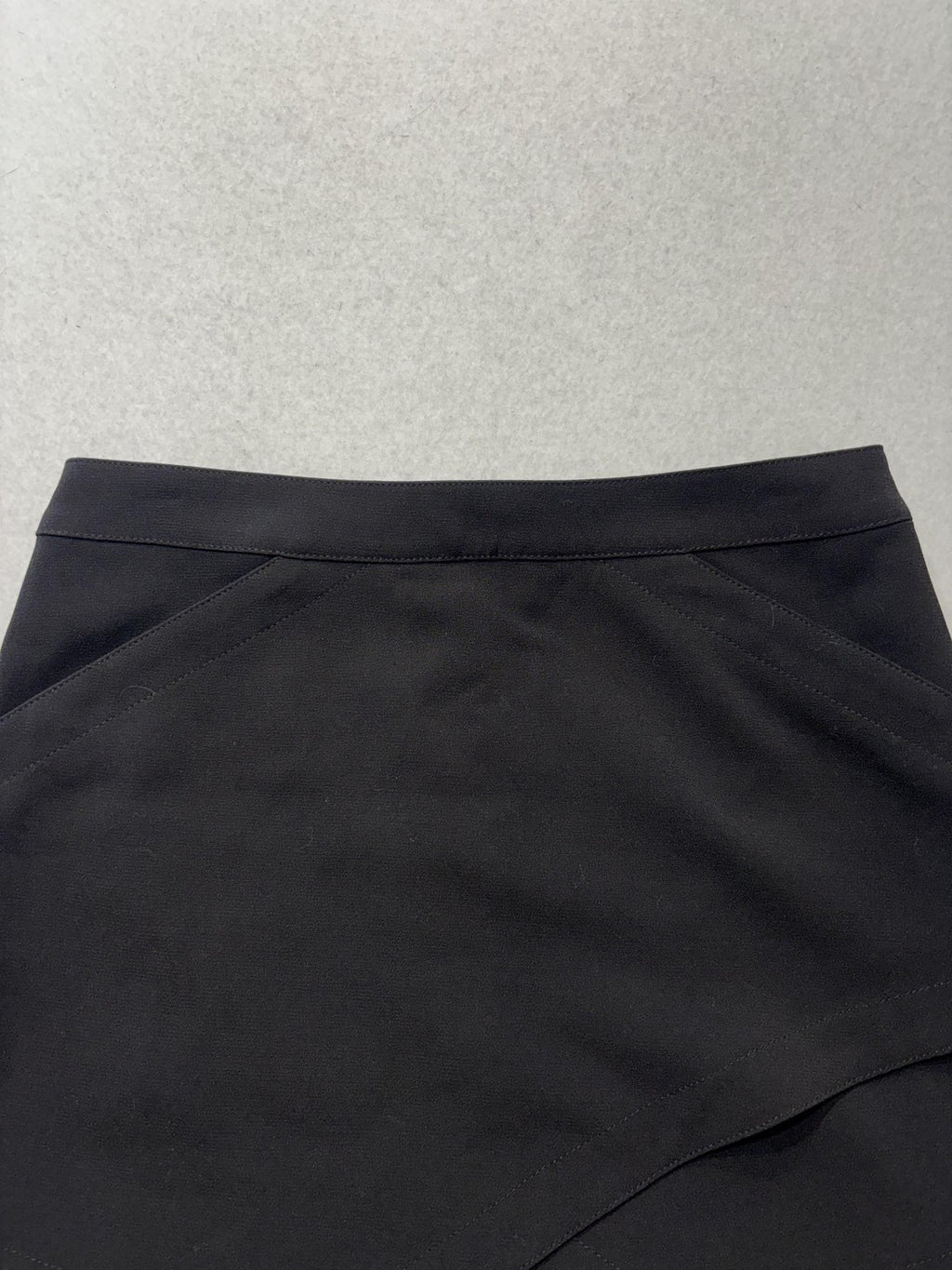 BCBGMAXAZRIA Skirt Womens Small Black Wrap Asymmetric Layered Mini Beckett Zip