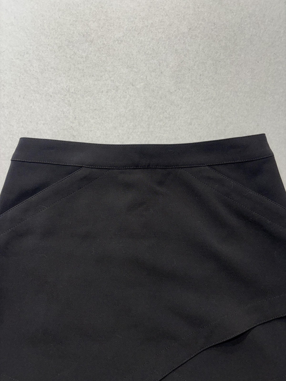 BCBGMAXAZRIA Skirt Womens Small Black Wrap Asymmetric Layered Mini Beckett Zip