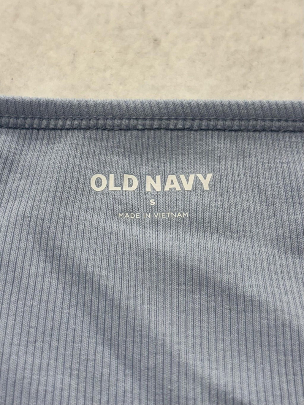 Old Navy Shirt Womens Small Blue Square Neck Short Sleeve Ribbed Tee Stretch