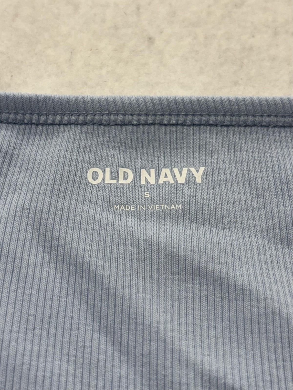 Old Navy Shirt Womens Small Blue Square Neck Short Sleeve Ribbed Tee Stretch
