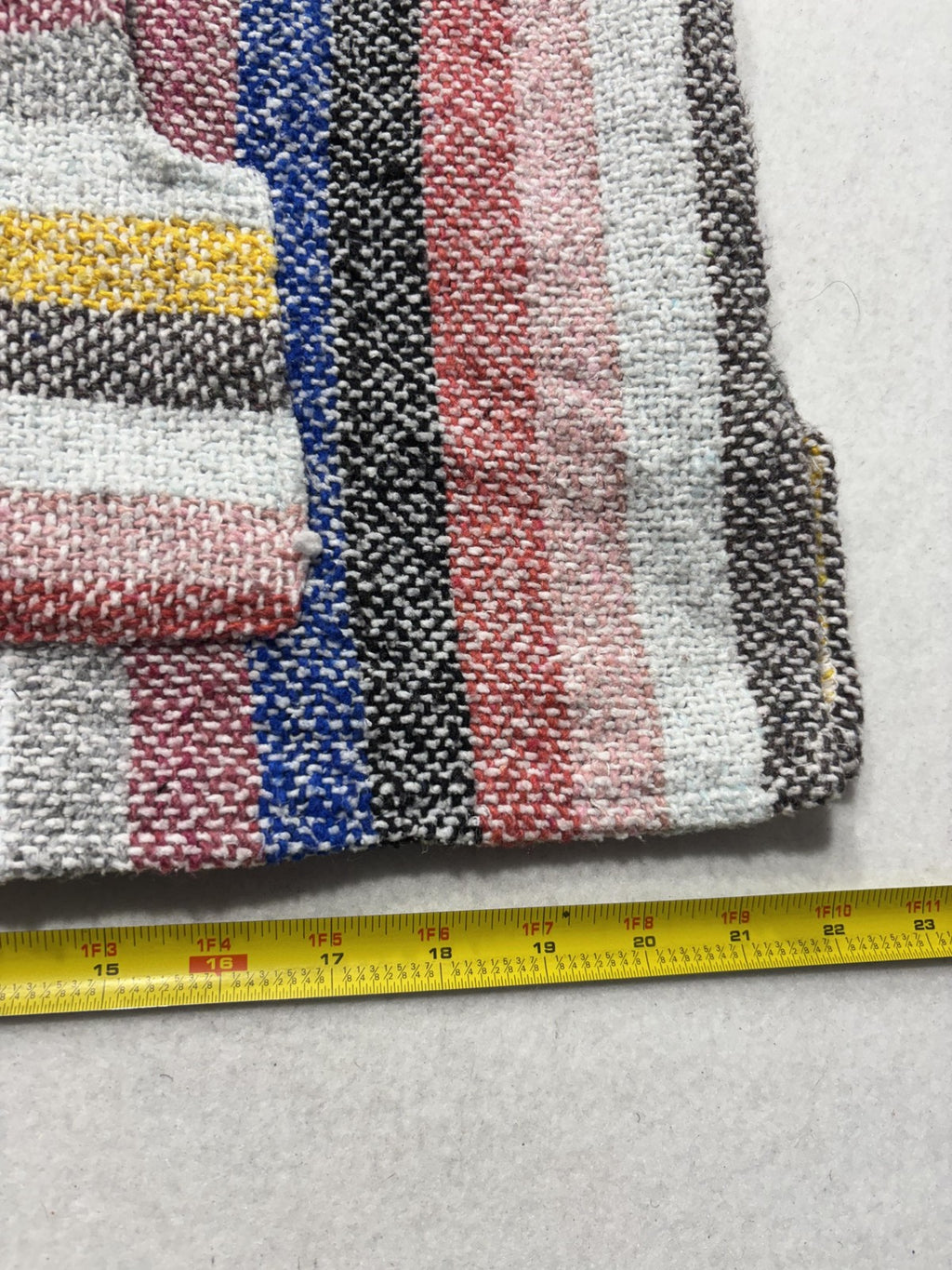 Mexico Hoodie Mens Large Multicolor Striped Knit Pullover V Neck Kangaroo Pocket