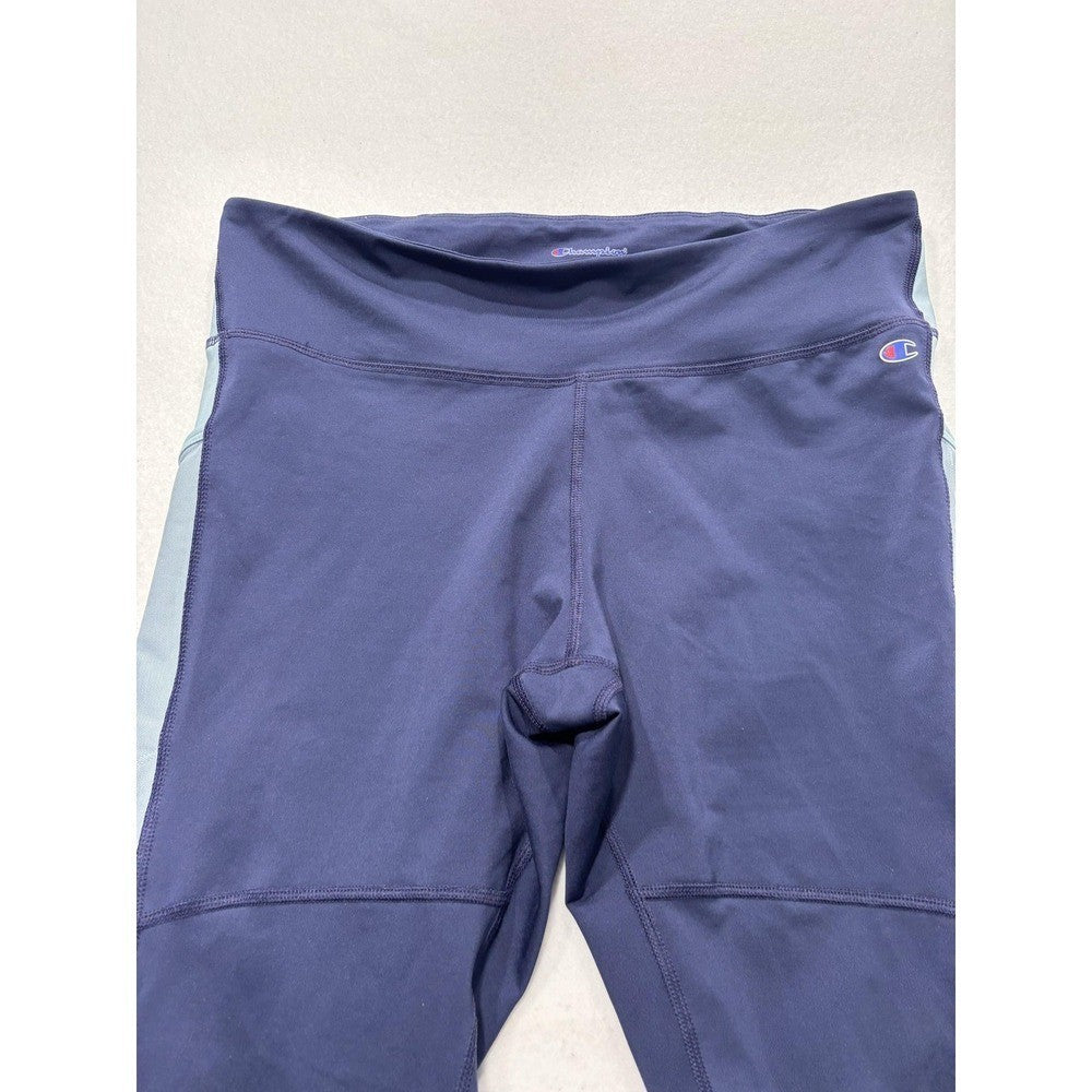 Champion Leggings Womens XL Blue Colorblock Zip Ankle Athleticwear M9217