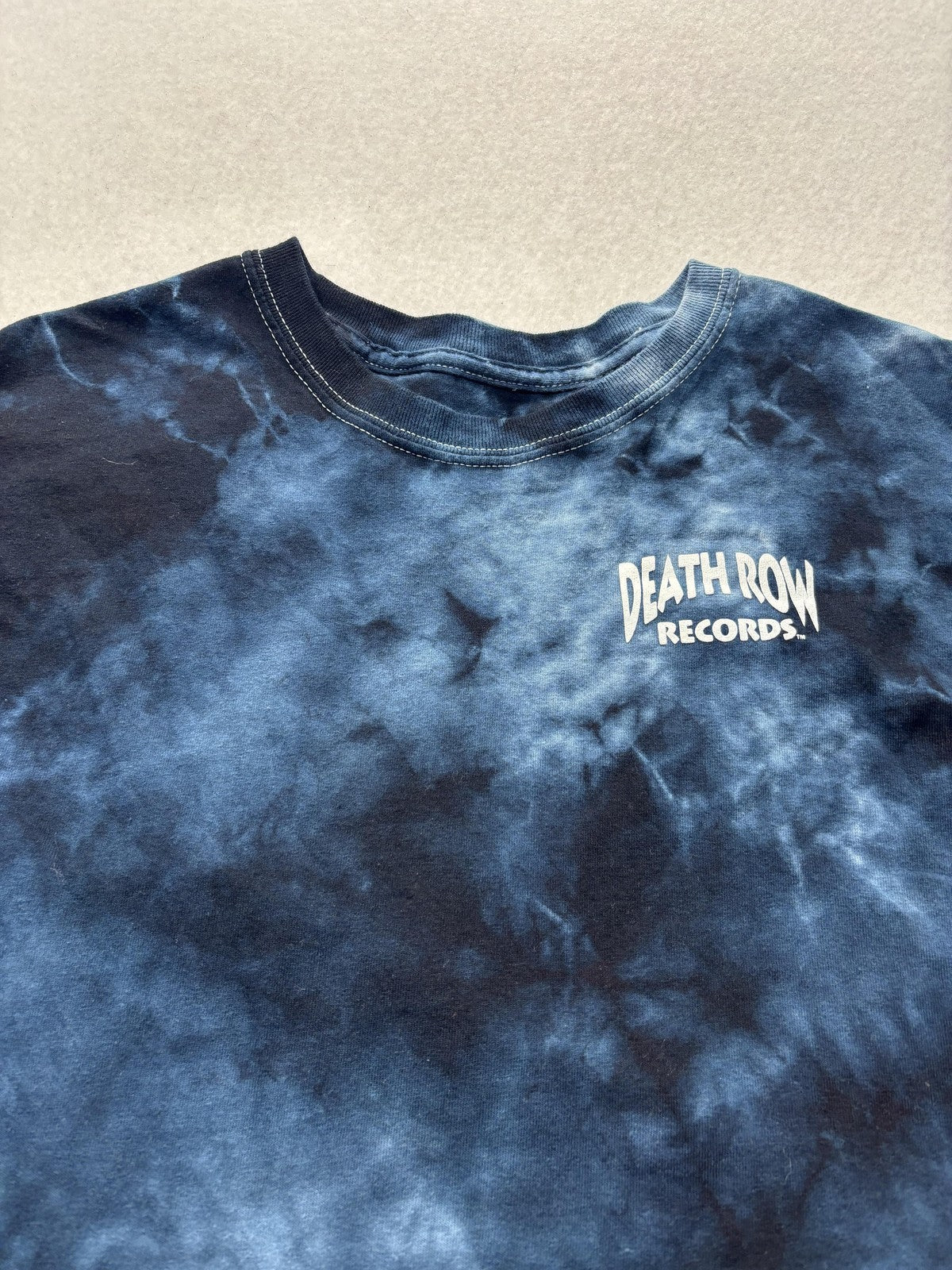 Death Row Records Shirt Mens XL Blue Tie Dye Logo Graphic Tee Hip Hop Rap