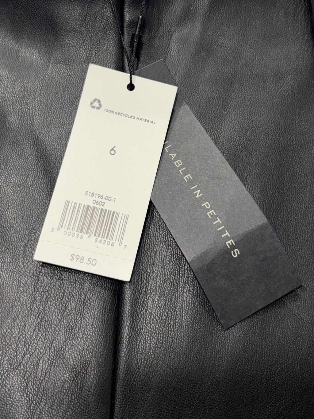 Banana Republic Dress Pants Womens 6 Black Faux Leather Straight Leg Zip Stretch