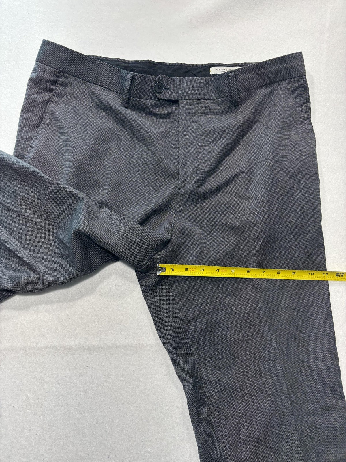 Banana Republic Dress Pants Mens 35x31 Gray Tailored Slim Fit Office Work