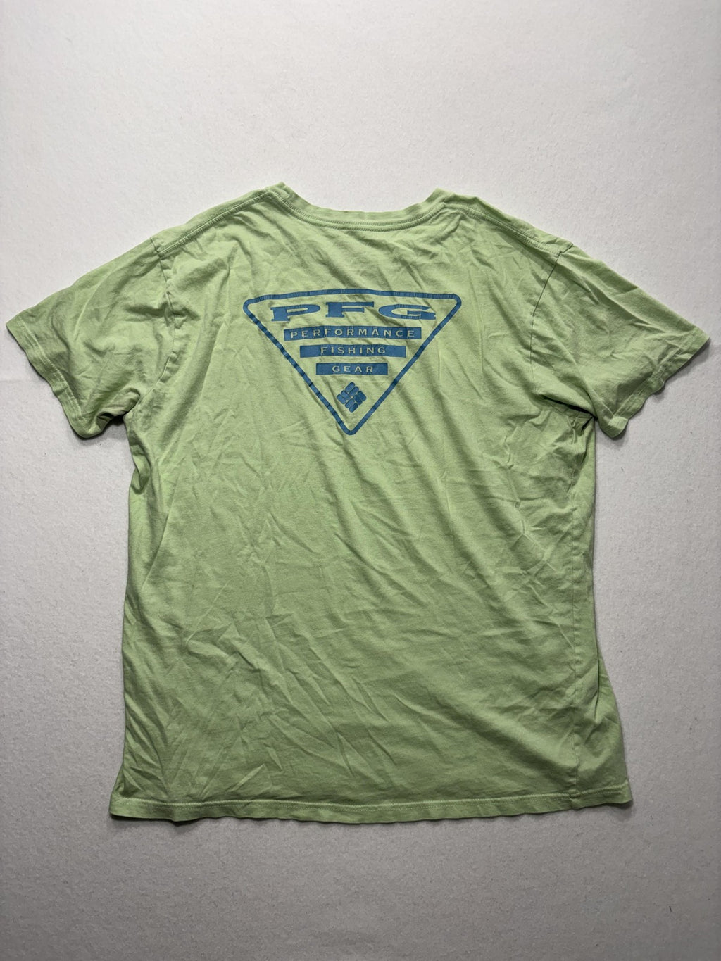 Columbia PFG Shirt Mens XL Green Graphic Tee Short Sleeve Fishing Cotton Outdoor