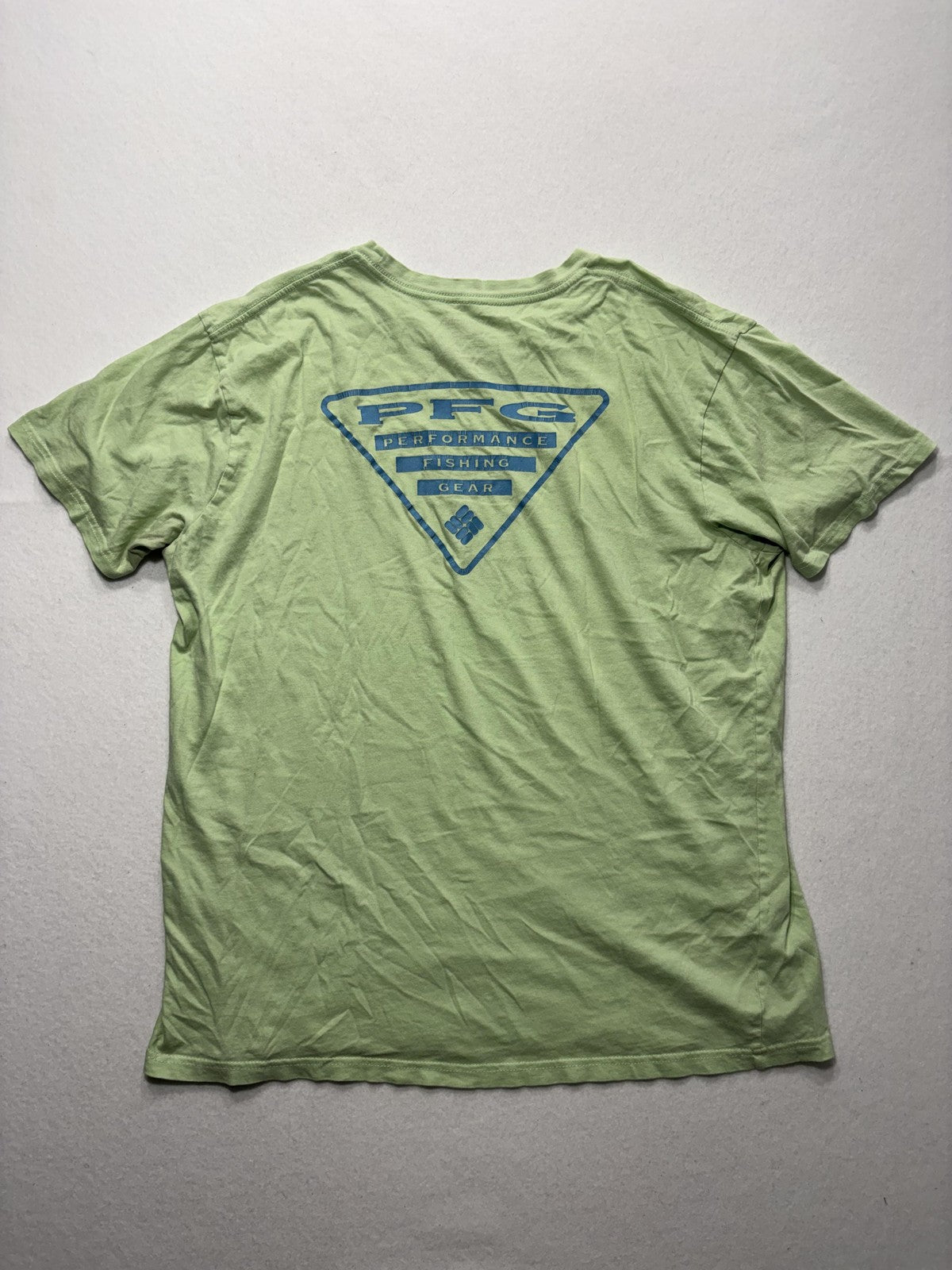 Columbia PFG Shirt Mens XL Green Graphic Tee Short Sleeve Fishing Cotton Outdoor