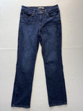 Levi's Classic Straight Jeans Womens 10 Blue Dark Wash Mid Rise Stretch 32x30