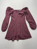 Abercrombie & Fitch Dress Womens Small Purple Sweetheart Puff Sleeve Flare Mini