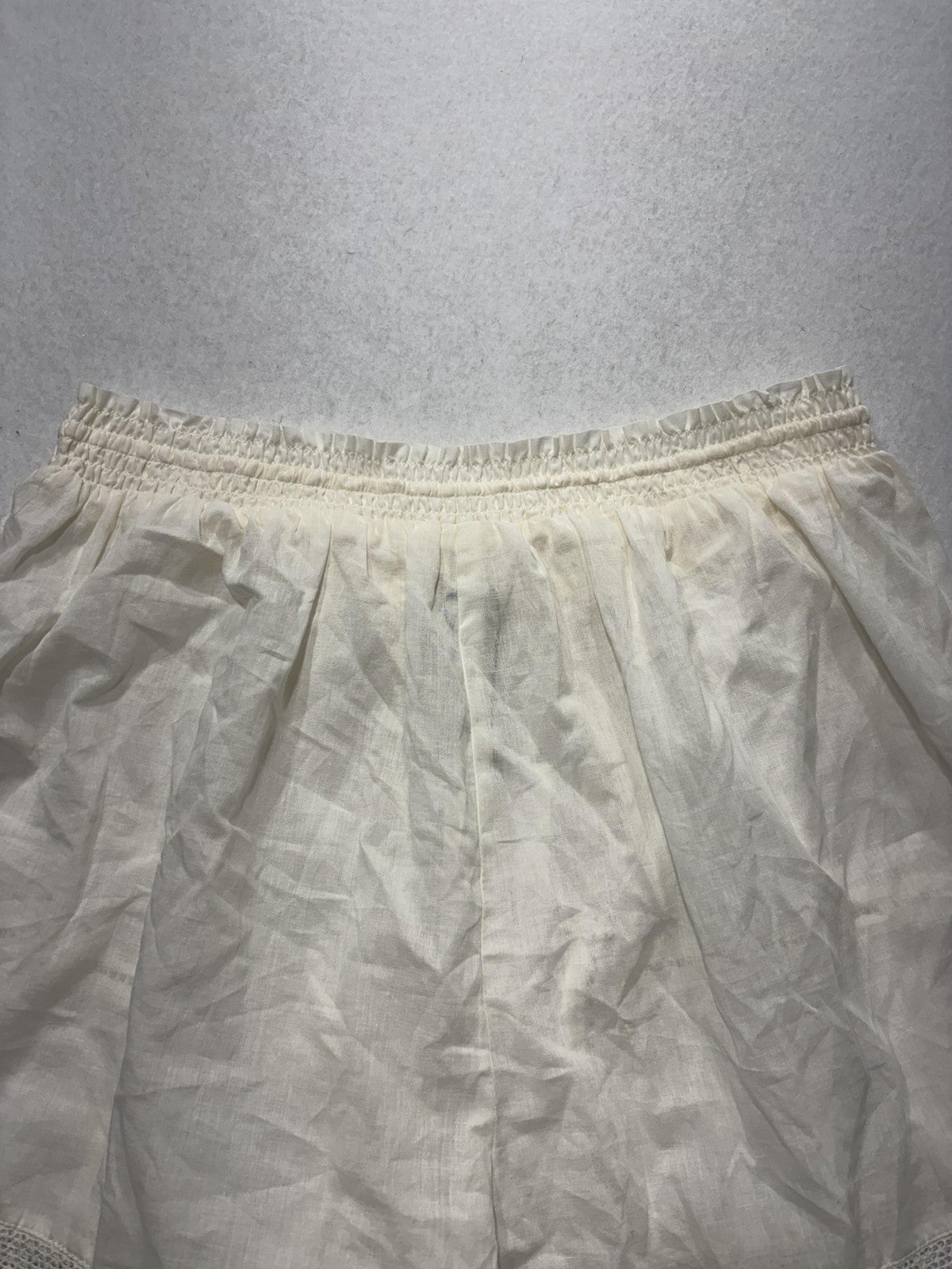A Loves A Shorts Womens Large White Gauze Skimmer Tassel Drawstring Lace Trim