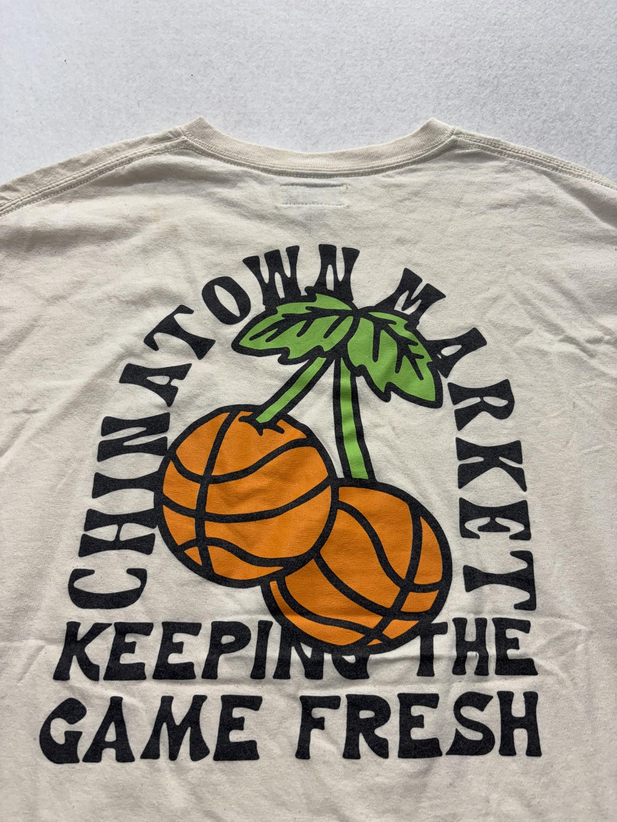 Chinatown Market Shirt Mens XL Beige Keeping Game Fresh Basketball Graphic Tee