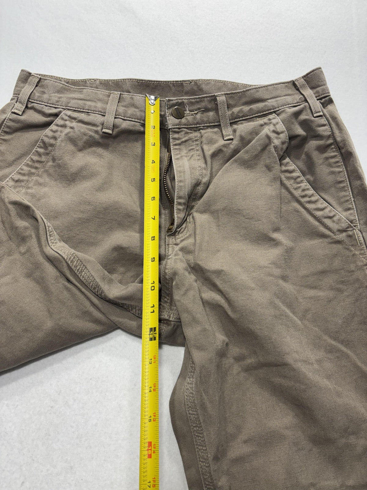 Carhartt Carpenter Pants Mens 32x34 Beige Relaxed Fit Canvas Workwear Casual