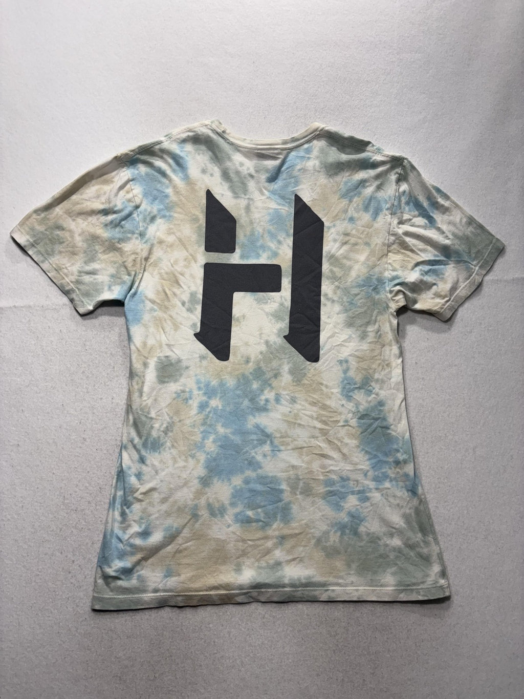 HUF Shirt Mens Large Multicolor Tie Dye Logo Graphic Tee Streetwear Short Sleeve