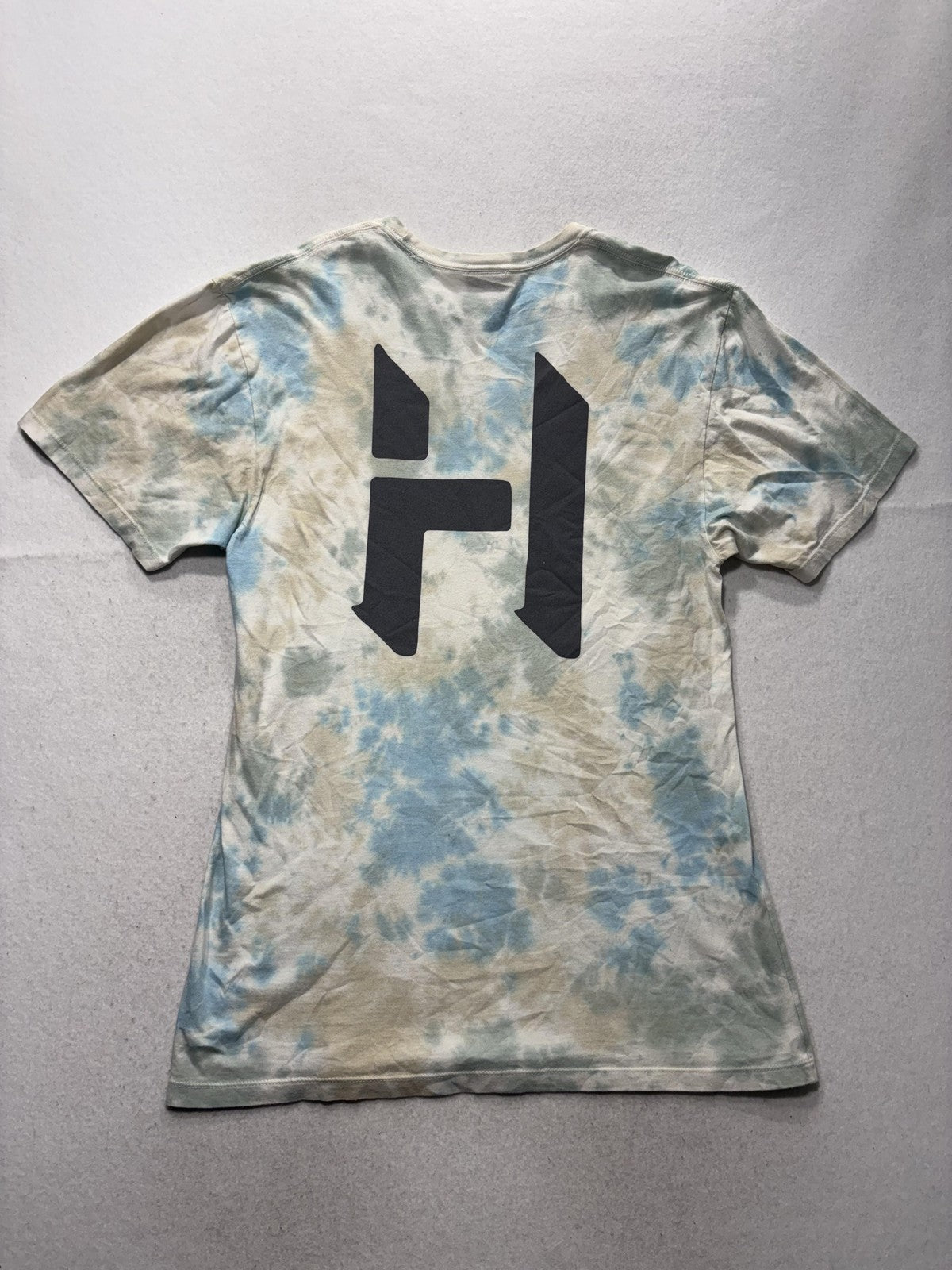 HUF Shirt Mens Large Multicolor Tie Dye Logo Graphic Tee Streetwear Short Sleeve
