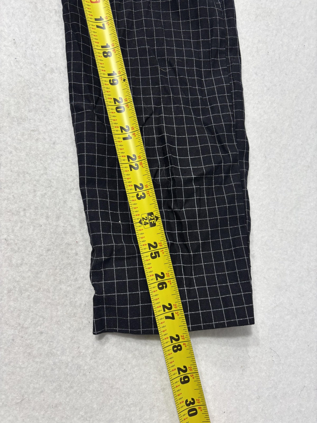 Nine West Dress Pants Womens 10 Black Check Slim Ankle Tapered Stretch Work