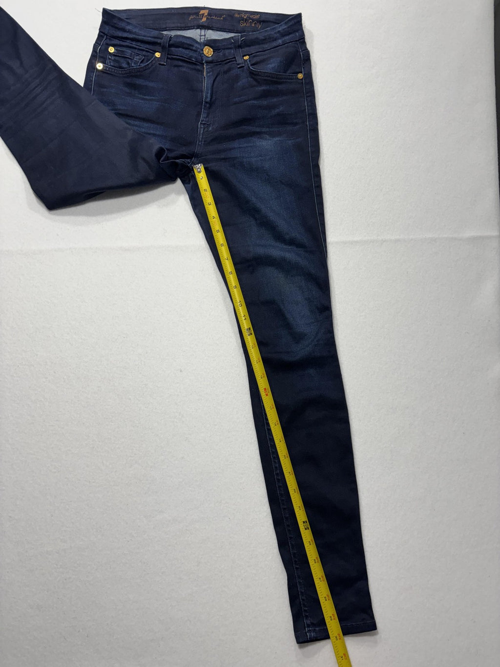 7 For All Mankind Jeans Womens 27 Blue Dark Wash High Waist Skinny Stretch