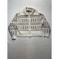 Marc New York Sweater Womens XL White Full Zip Mock Neck Geometric Pattern Knit