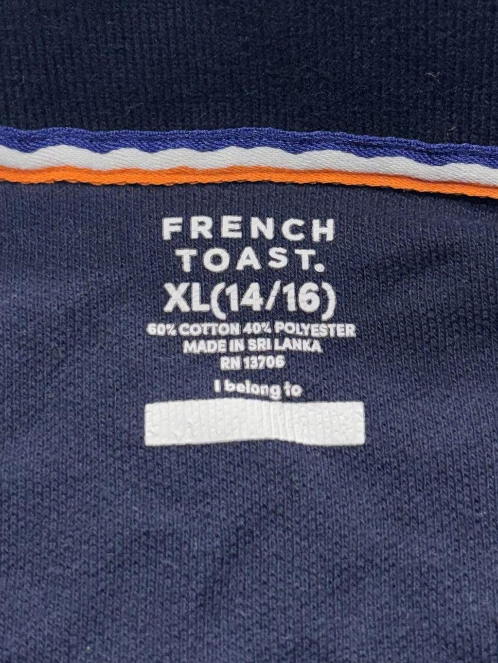 French Toast Polo Shirt Unisex Kids XL 14/16 Blue Short Sleeve School Uniform