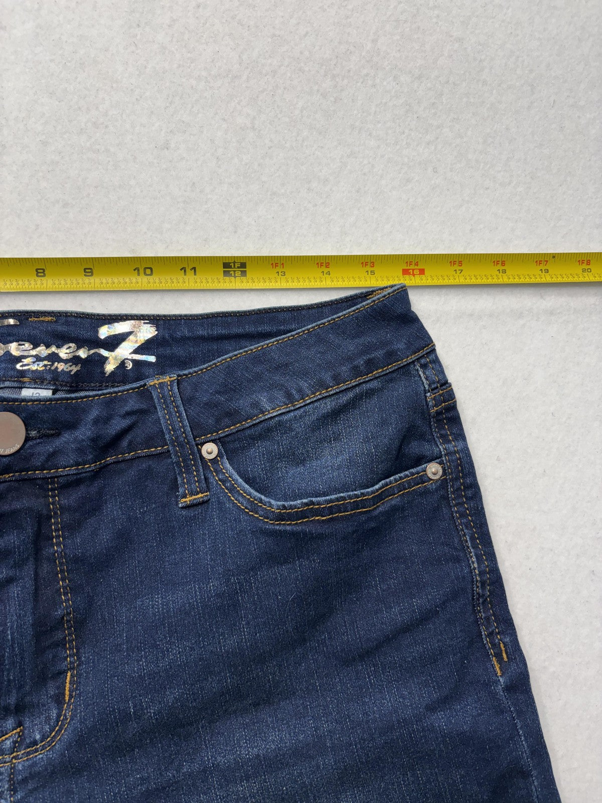 Seven7 Shorts Womens 12 Blue Weekend Short Bermuda Cuffed Denim Stretch 5 Pocket