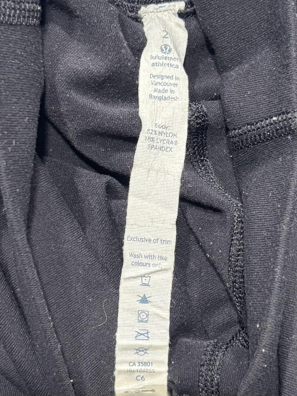 Lululemon Leggings Womens 2 Black High Rise 22" Inseam Cropped Yoga Stretch