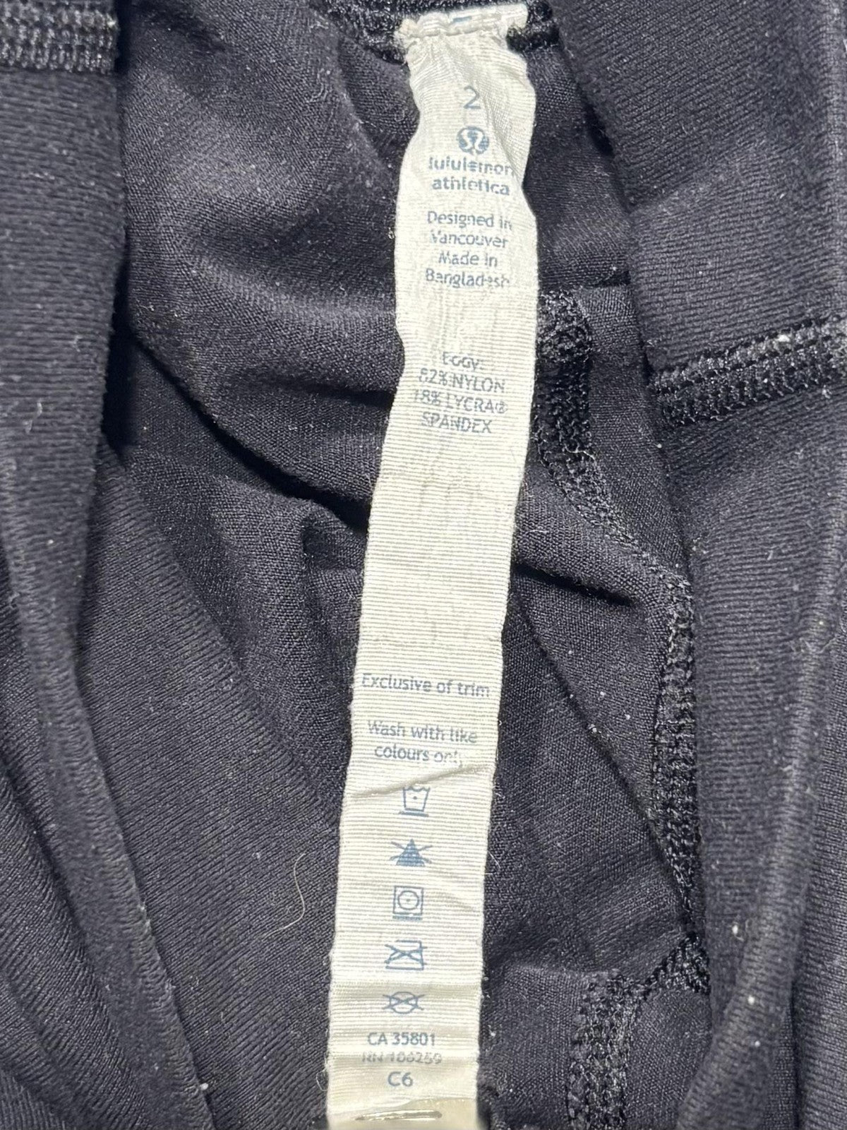 Lululemon Leggings Womens 2 Black High Rise 22" Inseam Cropped Yoga Stretch