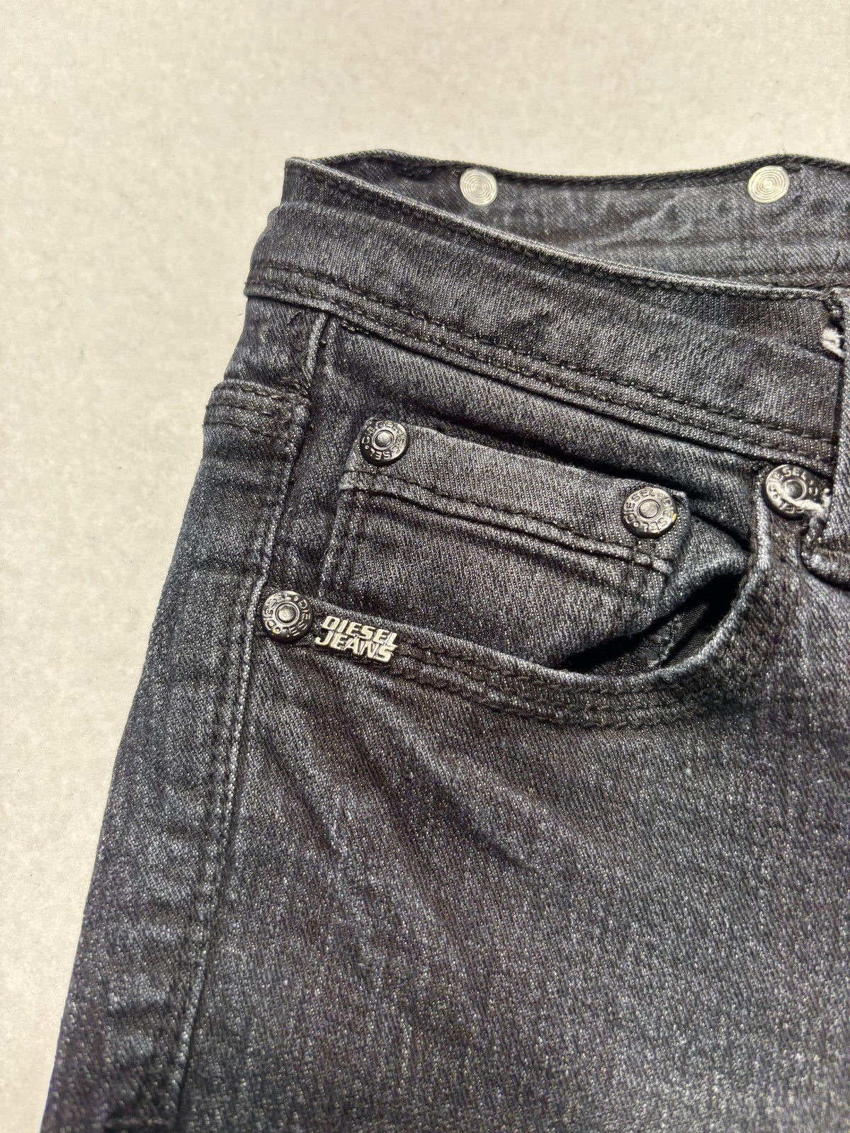 Diesel Jeans Womens 27 Gray Charcoal Wash Low Rise Skinny Stretch 27x29.5