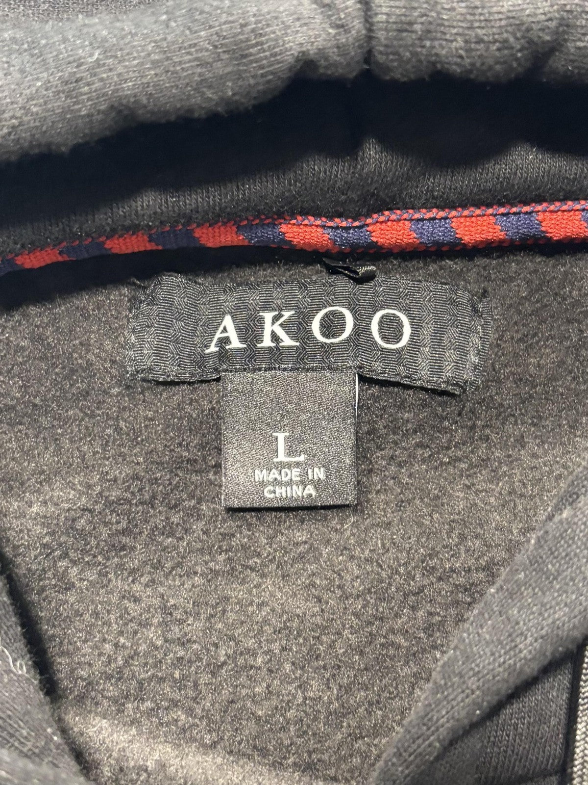 AKOO Hoodie Mens Large Black Fleece Pullover Praying Boy Dog Graphic Streetwear