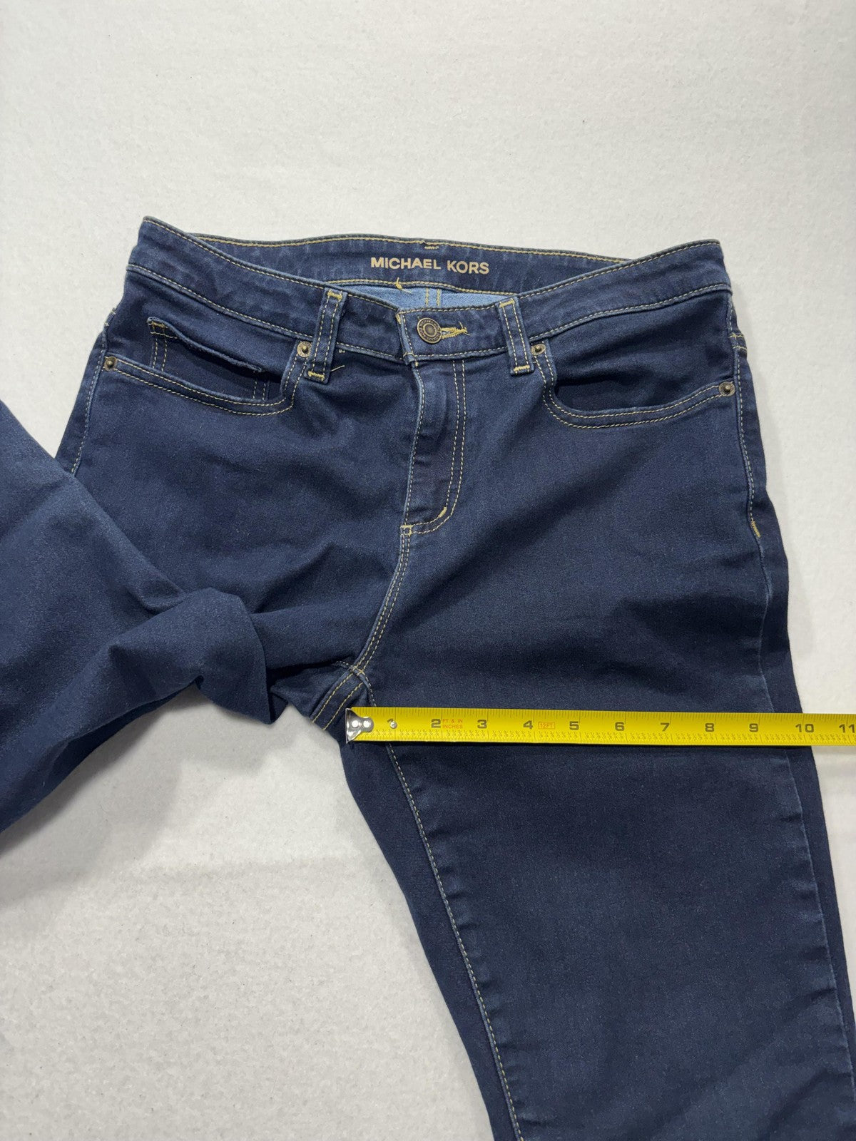 Michael Kors Izzy Skinny Jeans Womens 8 Blue Dark Wash Mid Rise Stretch 30x28.5