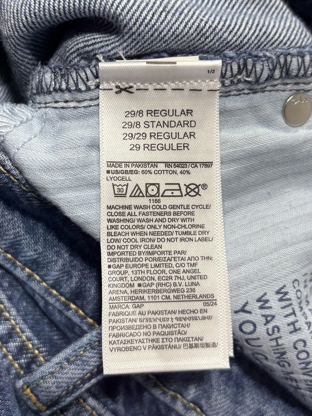 Gap Baggy Mid Rise Jeans Womens 8R Blue Medium Wash Wide Leg Distressed 29x29.5