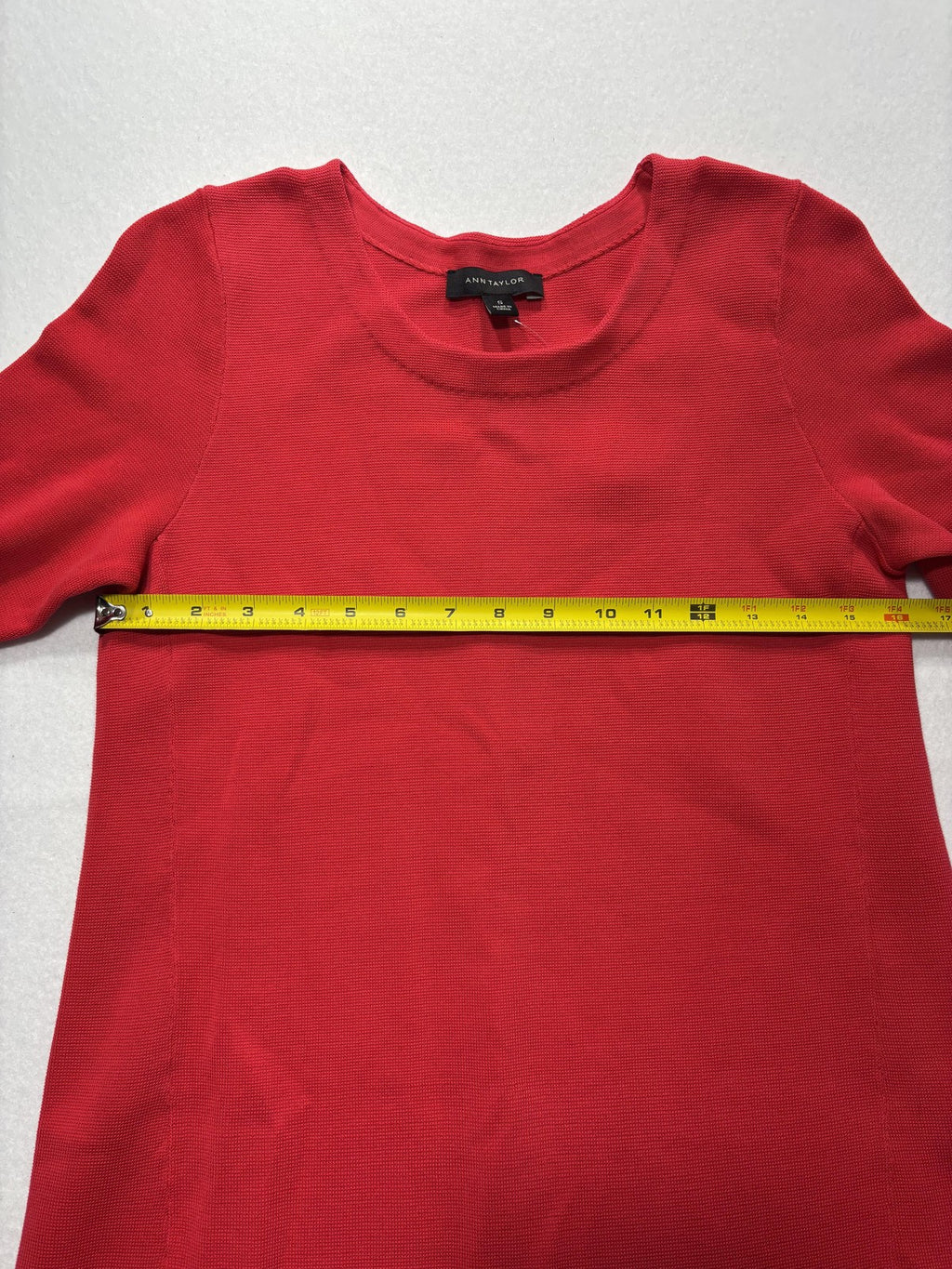 Ann Taylor T-Shirt Dress Womens Small Red Knit Crewneck Short Sleeve Cotton