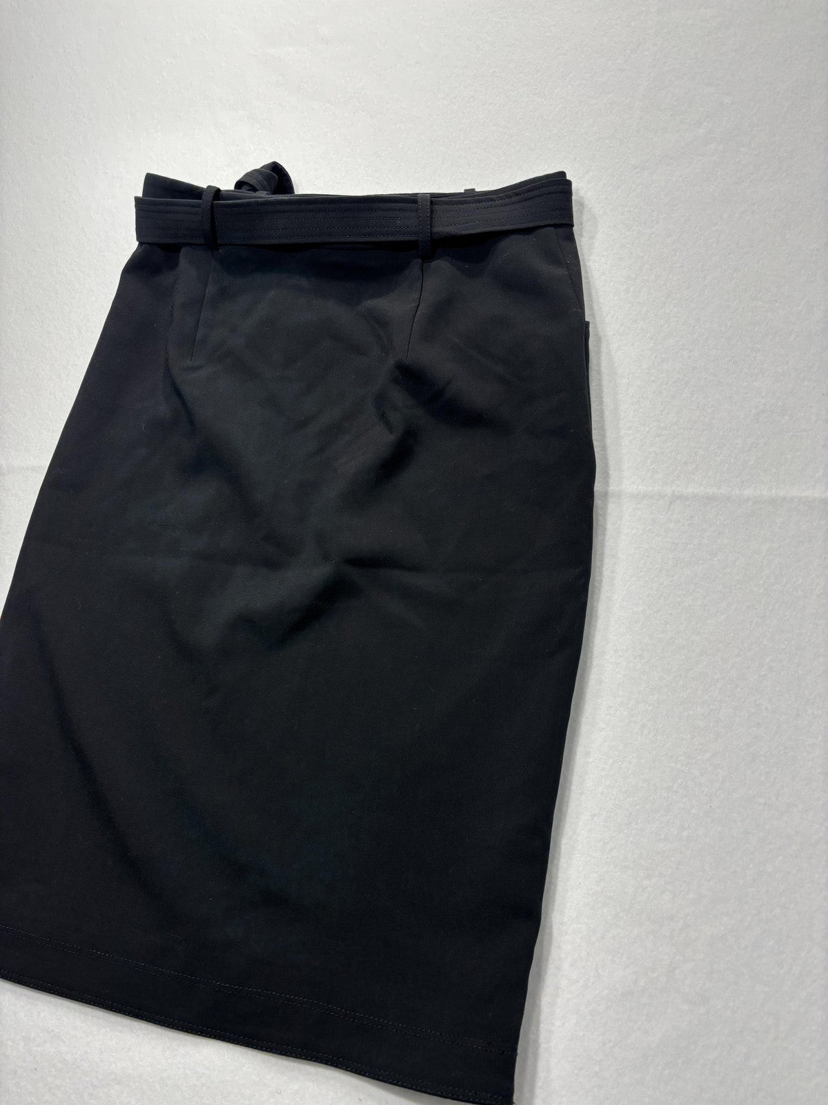 Banana Republic Skirt Womens 6 Black Belted Stretch Knee Length Pencil Work