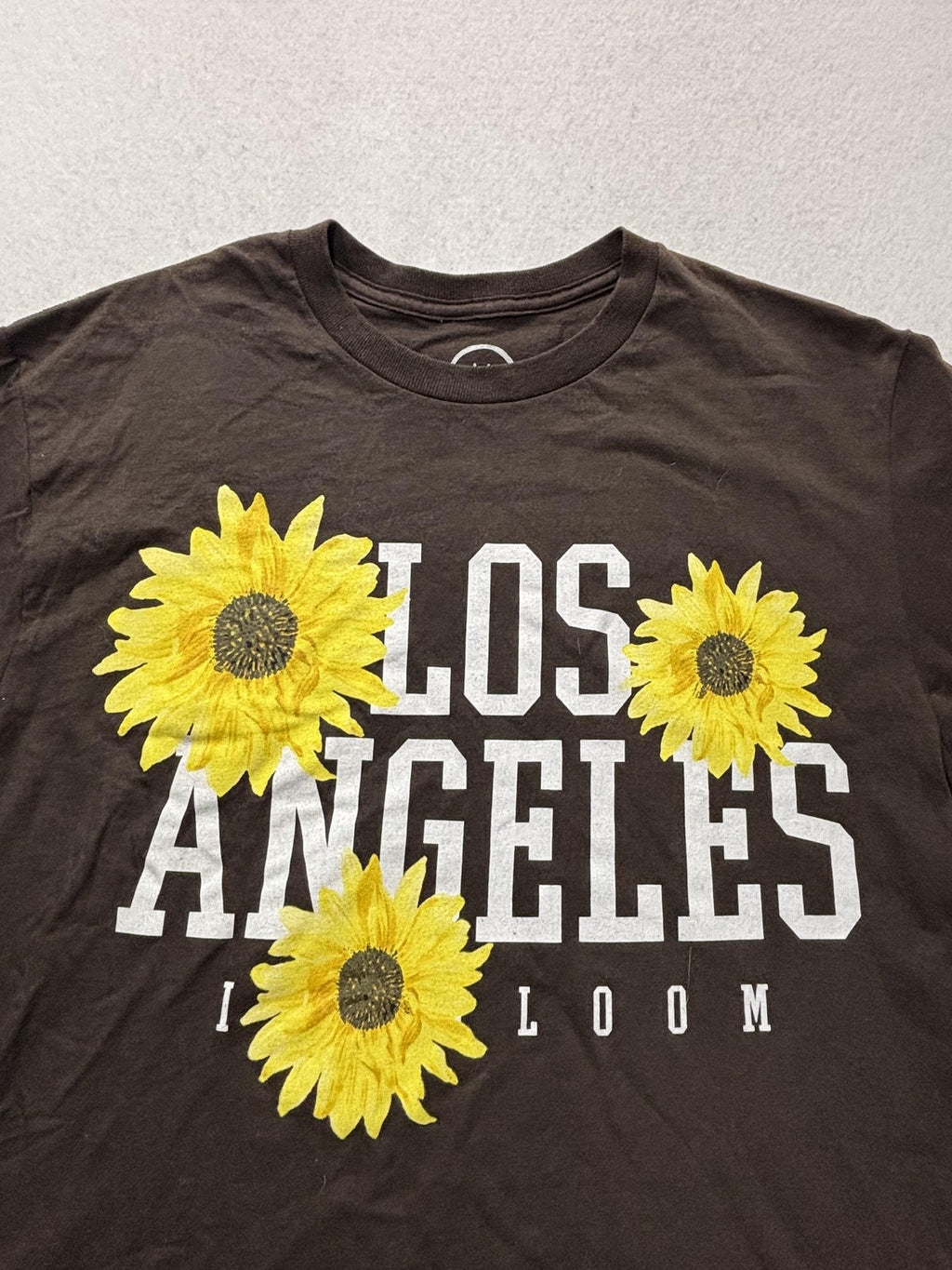 Shirt Mens Medium Brown Los Angeles Sunflower Graphic Tee Floral In Bloom