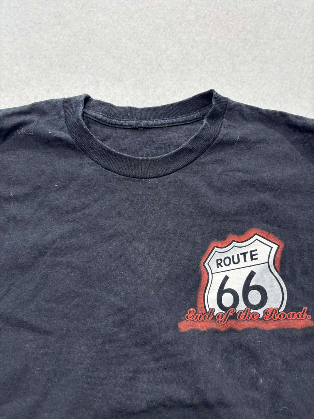 Route 66 Santa Monica Shirt Mens Small Black End Of The Road Car Graphic Tee