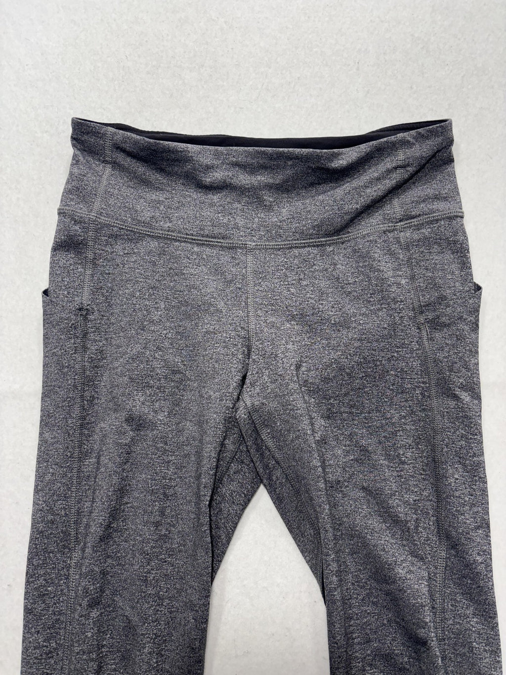 Lululemon Leggings Womens 4 Gray Colorblock Cropped Zip Pocket Running Athletic