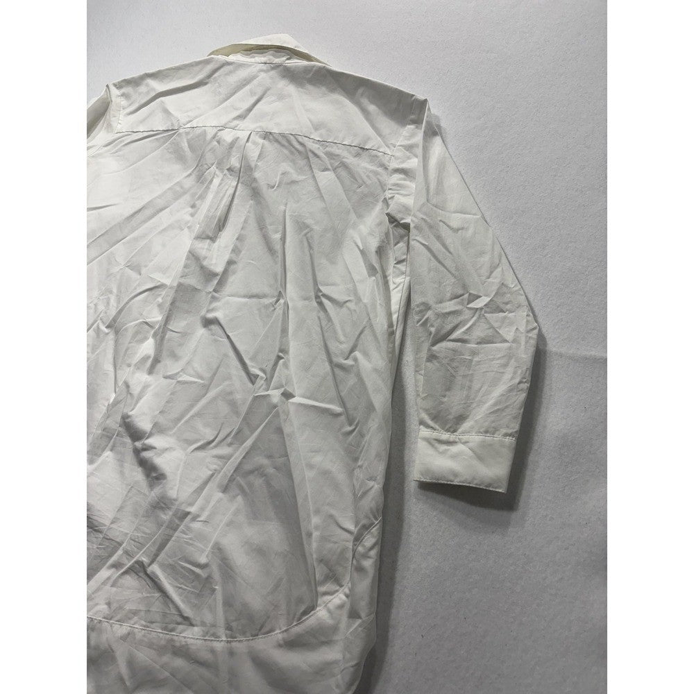 SBJ Austin Shirt Womens One Size White Cotton Tunic Button Front Top Made in USA