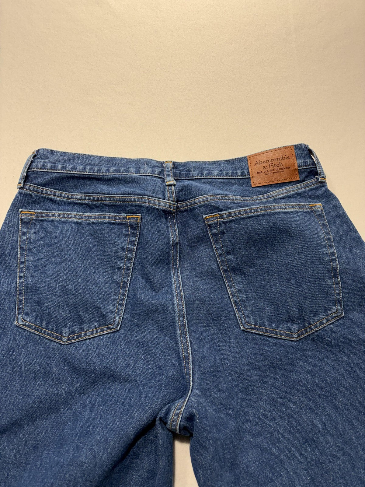 Abercrombie & Fitch Baggy Jeans Mens 33x32 Blue Medium Authentic Rigid Denim