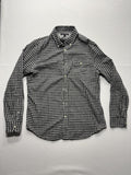 Banana Republic Shirt Mens Large Black Check Soft Wash Lined Button Up Slim