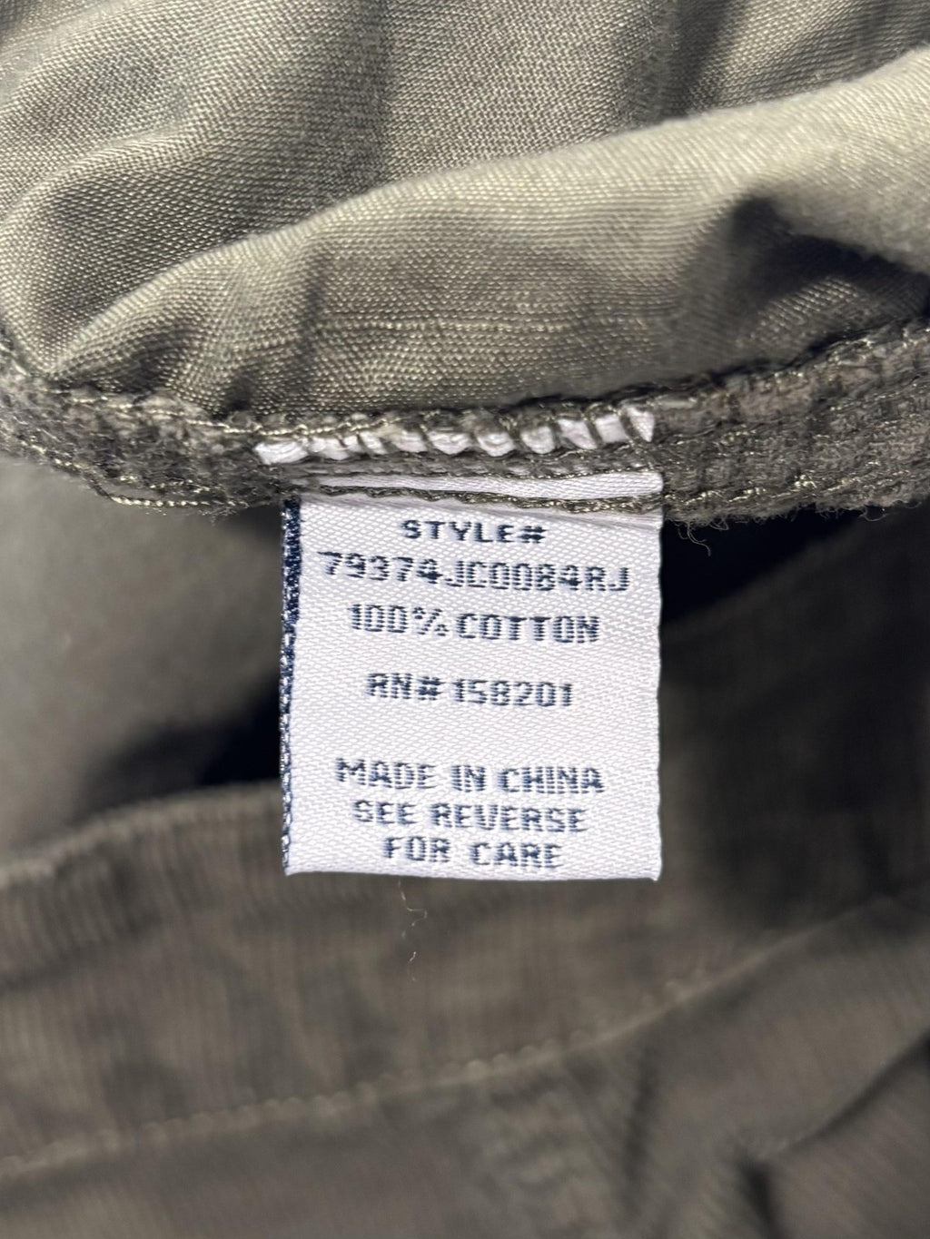 Angel Kiss Green Corduroy Cargo Pants Juniors 11/30 Straight Leg 79374JC00084RJ