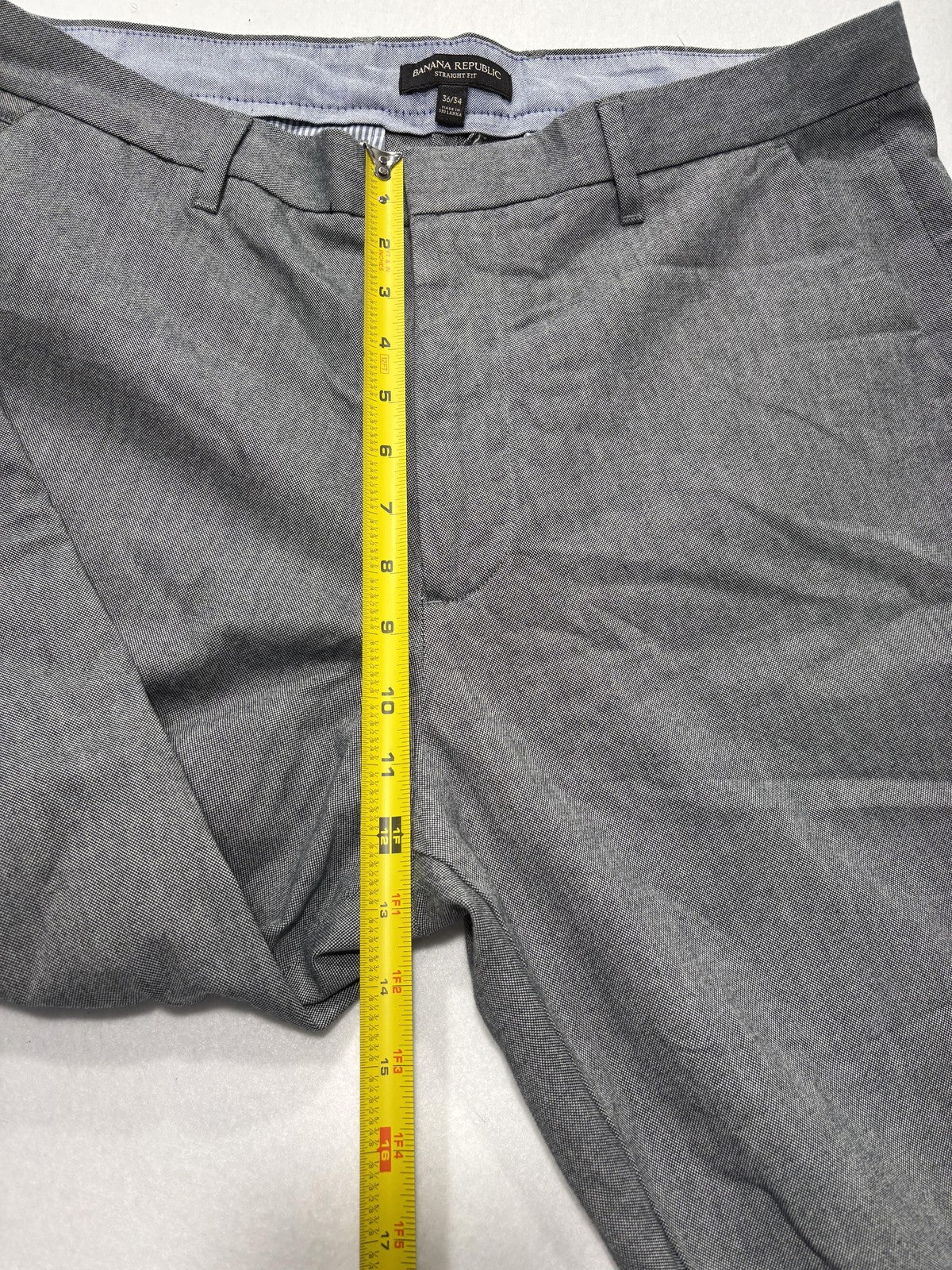 Banana Republic Chino Pants Mens 36x34 Gray Straight Fit Chambray Casual Work