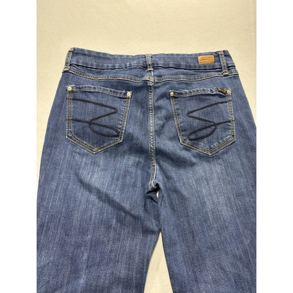 Seven7 Jeans Womens 16 Blue Medium Wash Mid Rise Straight Stretch 34x31