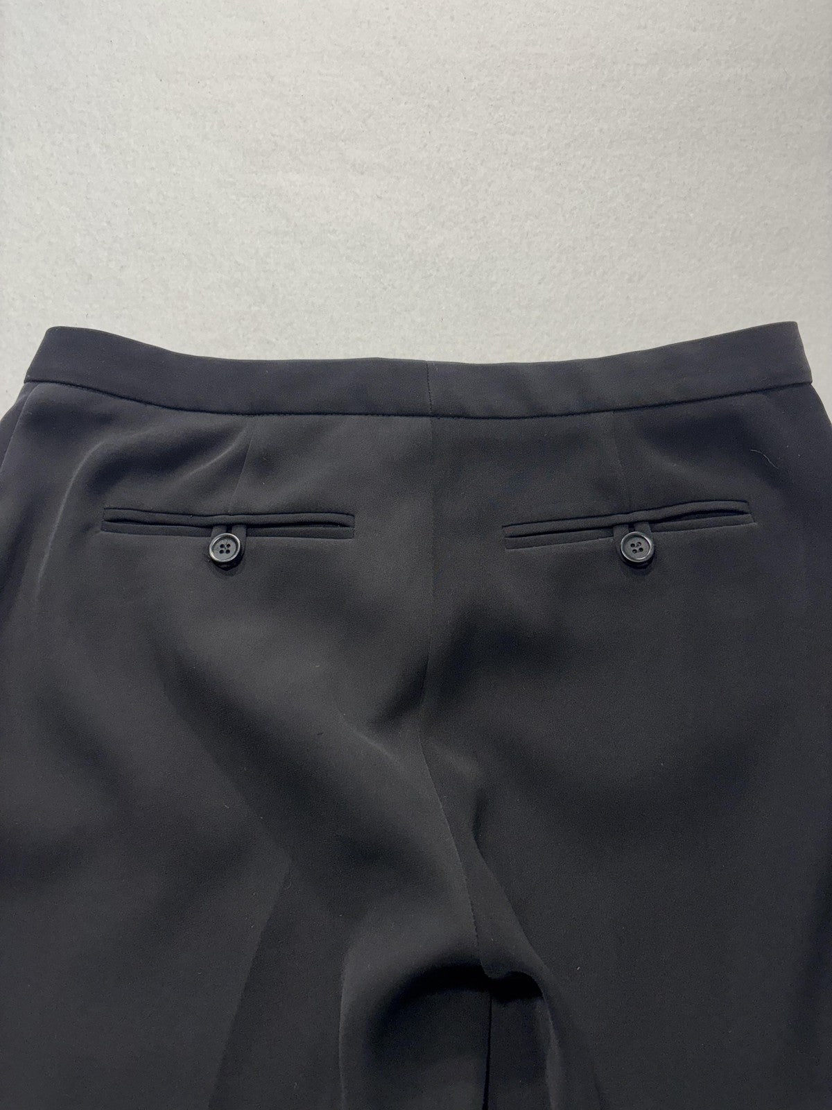 Theory Dress Pants Womens 6 Black Crepe Slim Ankle Lined Flat Front Work Career