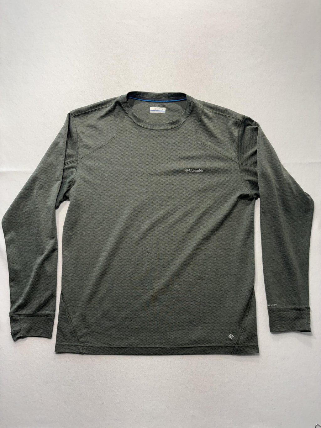 Columbia Omni-Wick Shirt Mens XL Green Long Sleeve Raglan Tee Lightweight Active